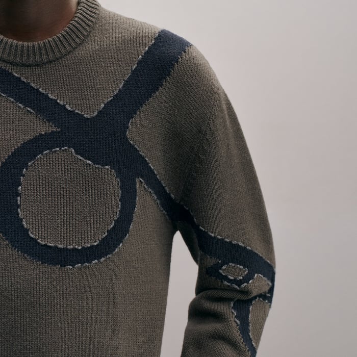 Taupe "Maxi Mors Sellier" Crewneck Sweater