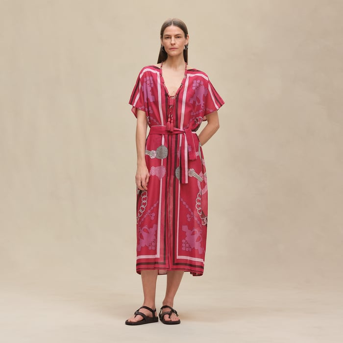 Rose Framboise "Palefroi Remix" Maxi Beach Caftan