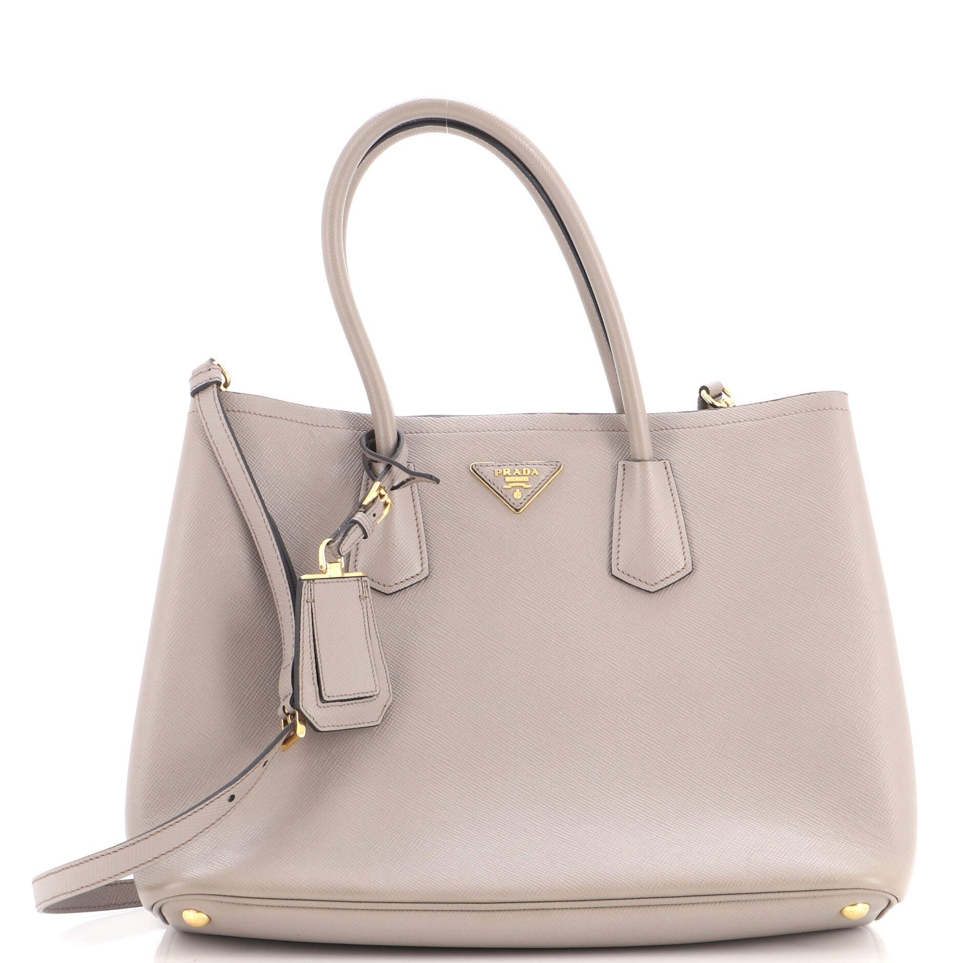 Cuir Double Tote Saffiano Leather Large