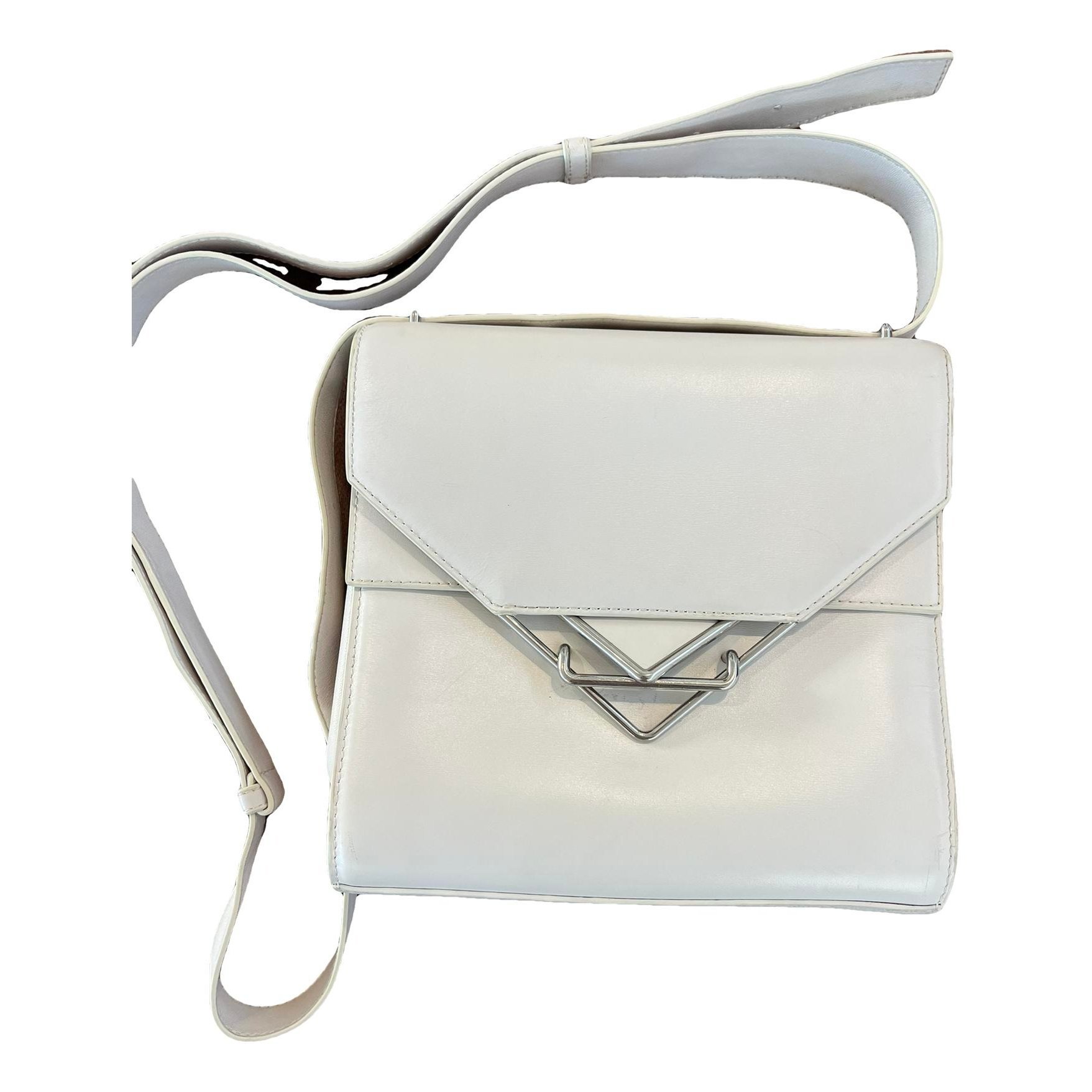 Clip leather crossbody bag