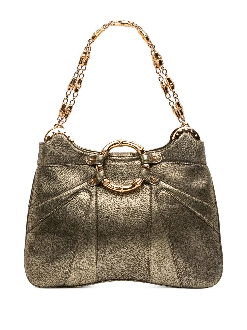 2000-2015 Metallic Calfskin Bamboo Ring Chain shoulder bag