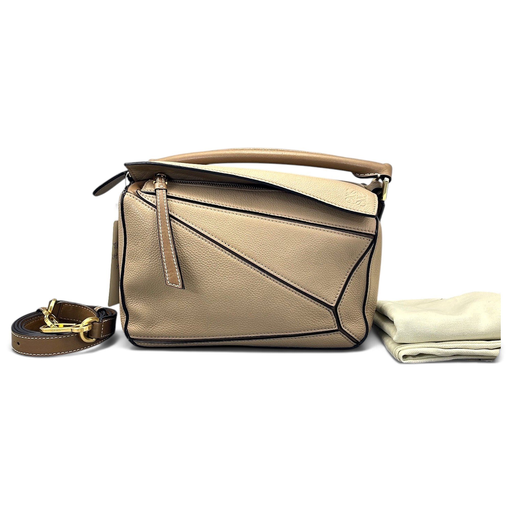 Puzzle leather handbag