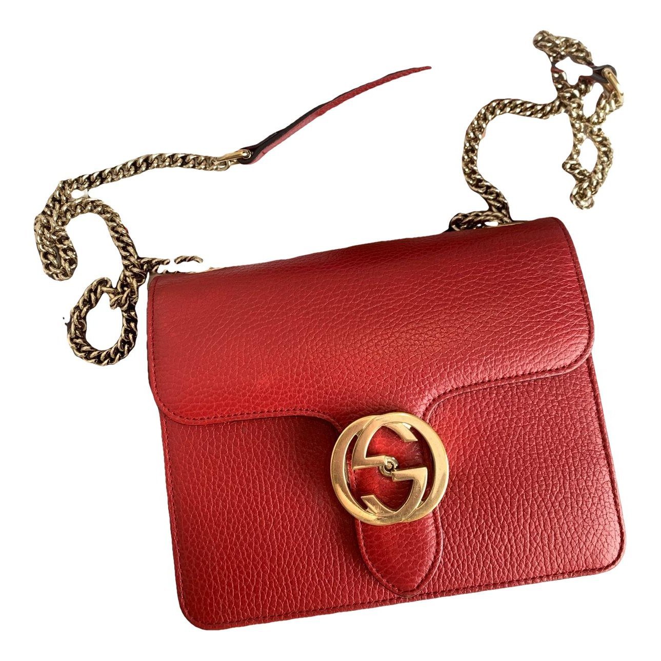Interlocking leather handbag