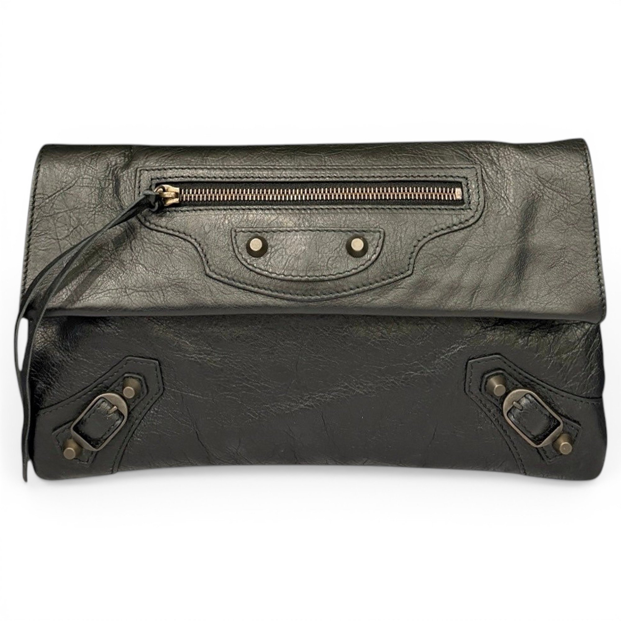Envelop leather clutch bag