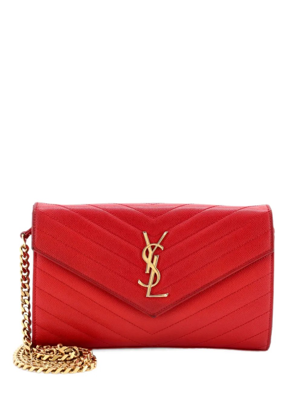 Classic Monogram Wallet on Chain Matelasse Chevron Leather Medium crossbody bag