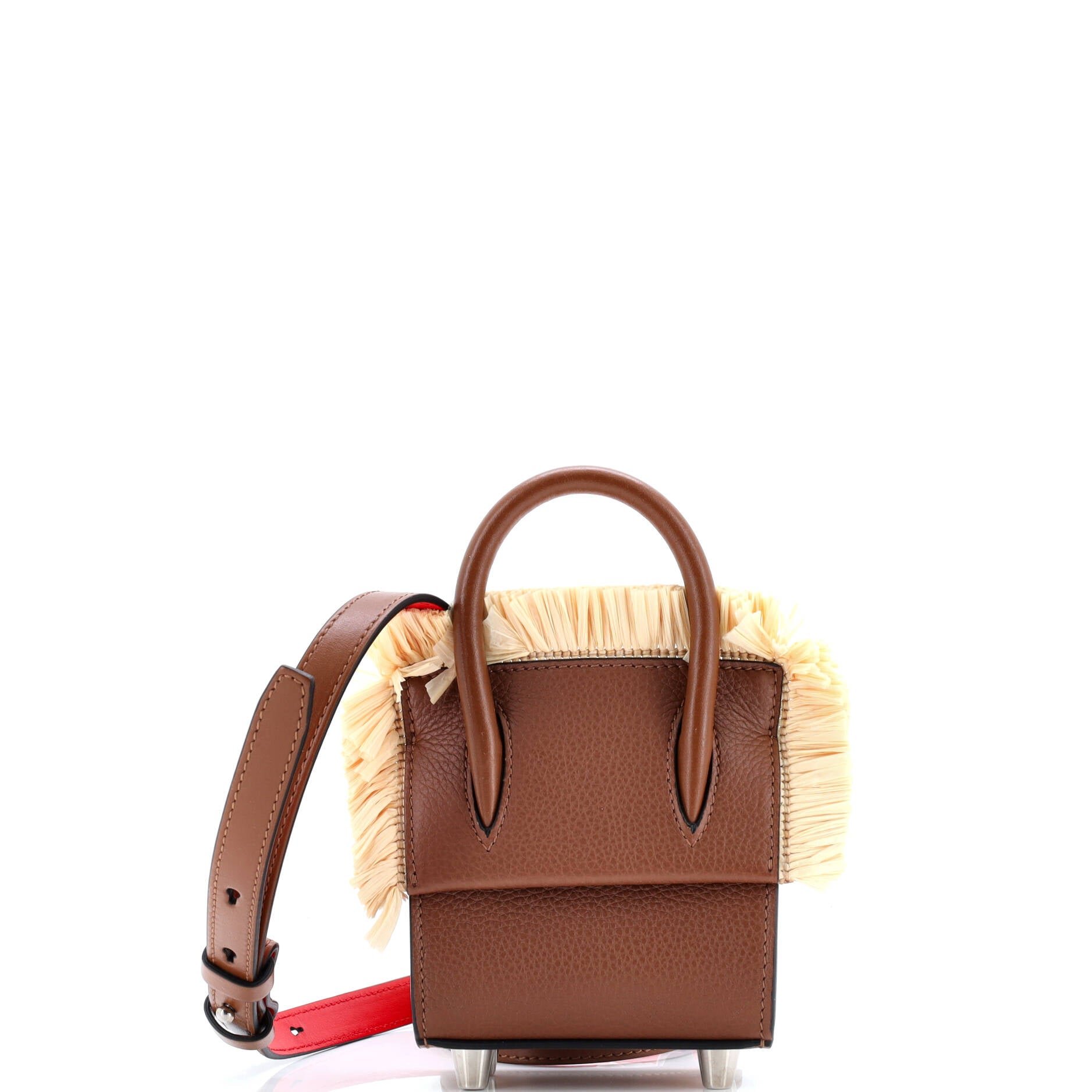 Christian Louboutin Paloma Tote Leather with Raffia Nano
