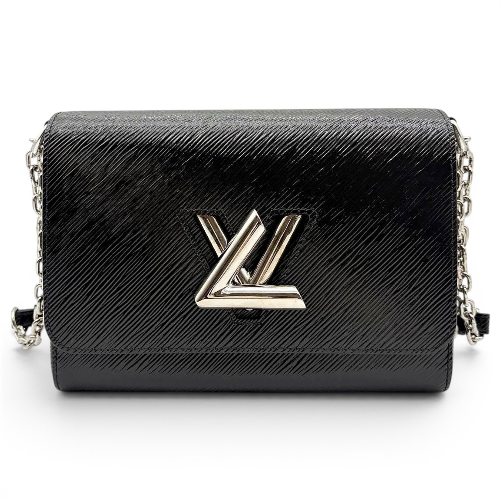Twist patent leather handbag