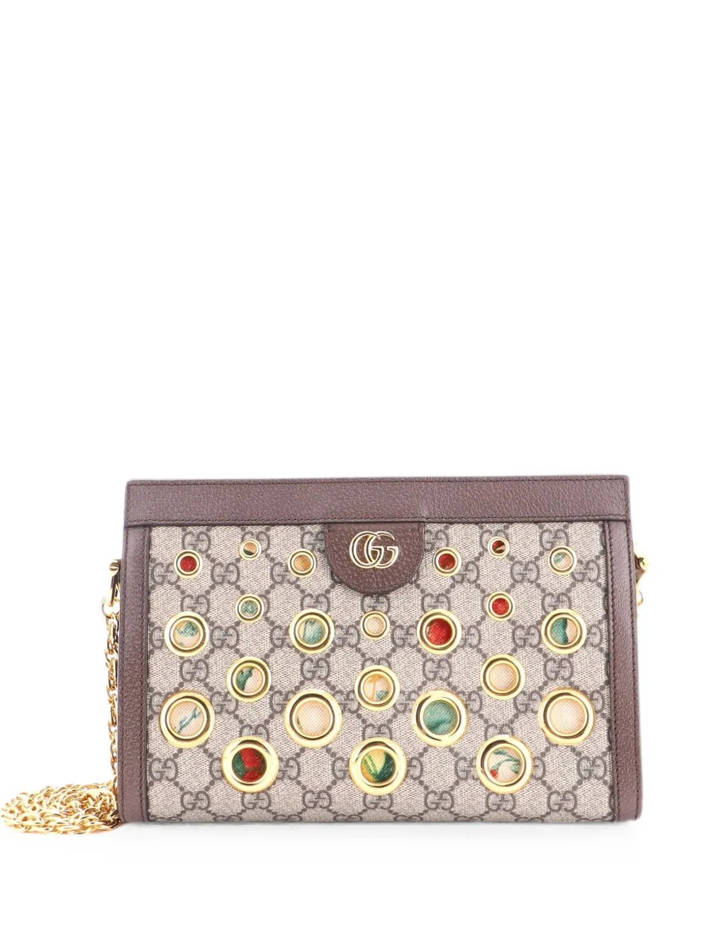 Ophidia Chain Grommet GG Coated Canvas Small shoulder bag