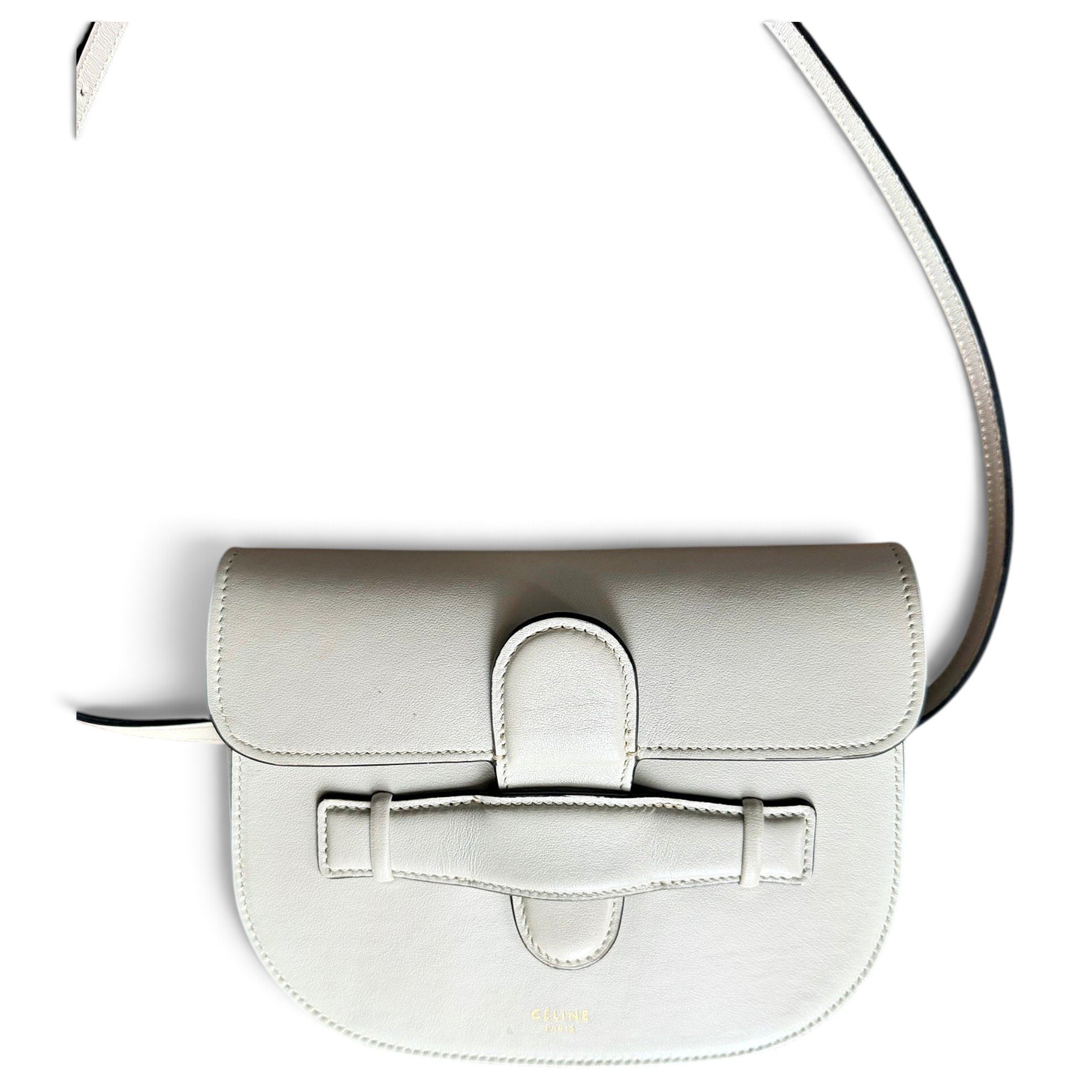 Symmetrical leather crossbody bag