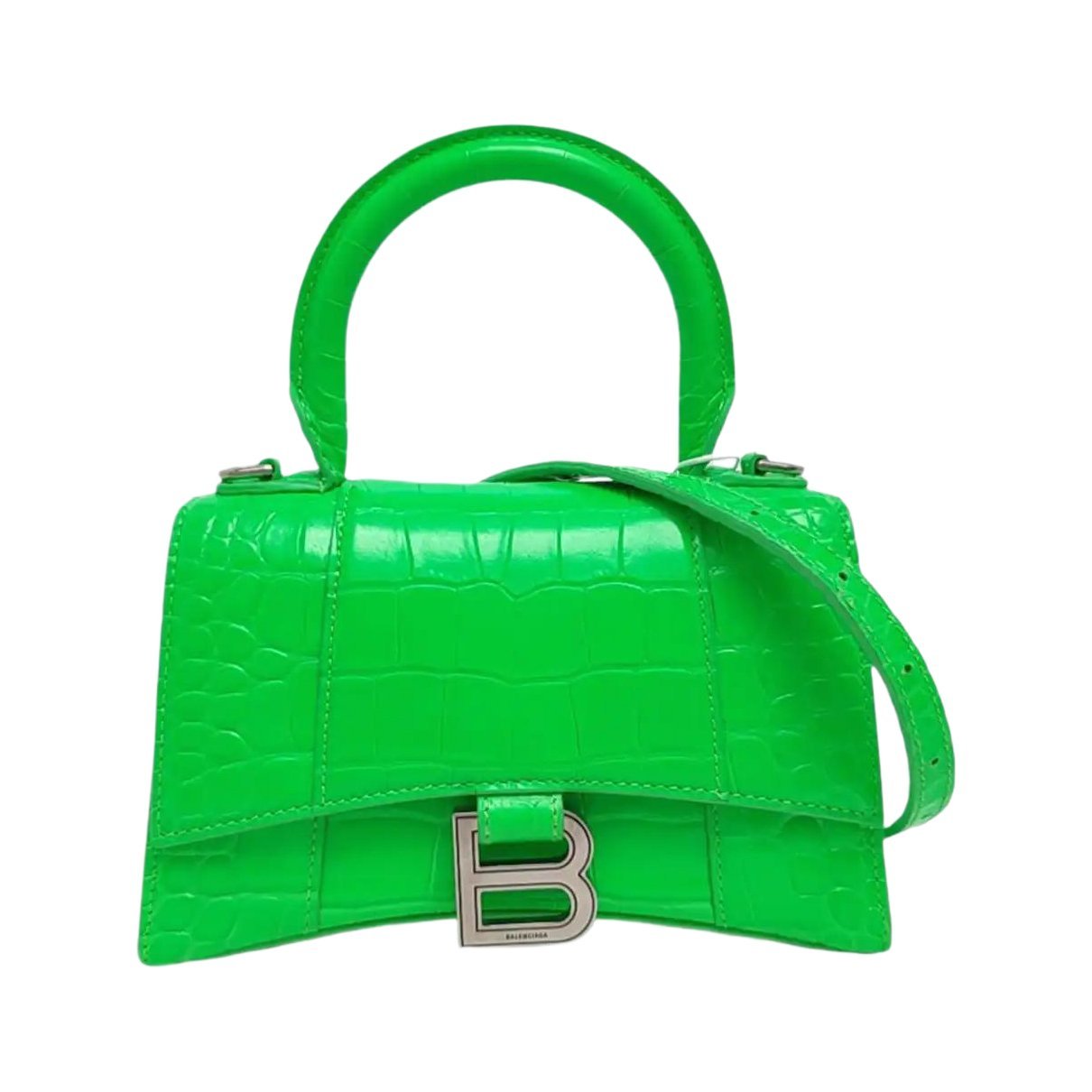 Hourglass leather handbag