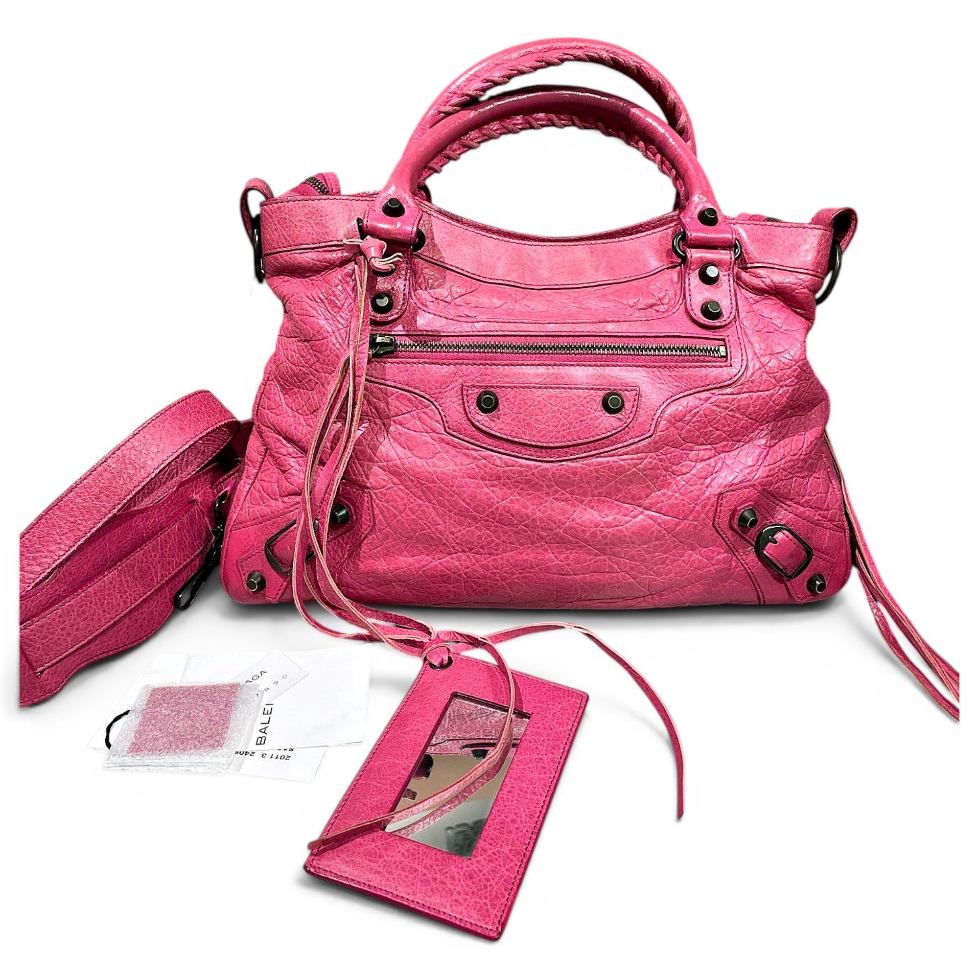 City leather handbag