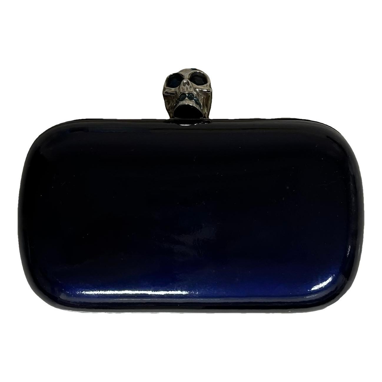 Skull leather clutch bag