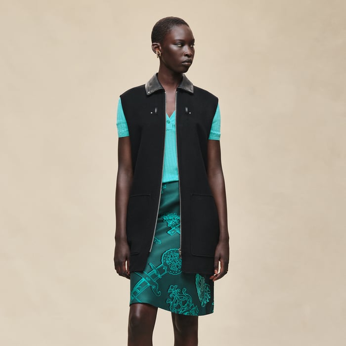 Noir Light Coat In Double-sided Cashmere