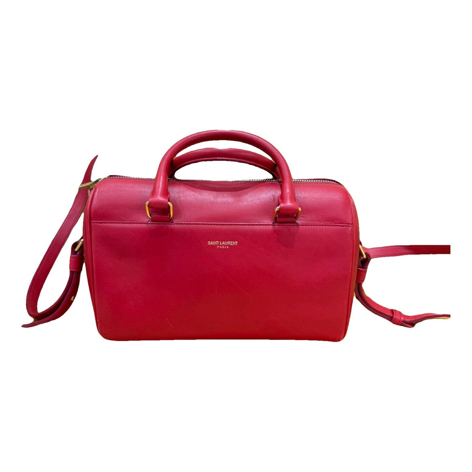 Duffle leather handbag