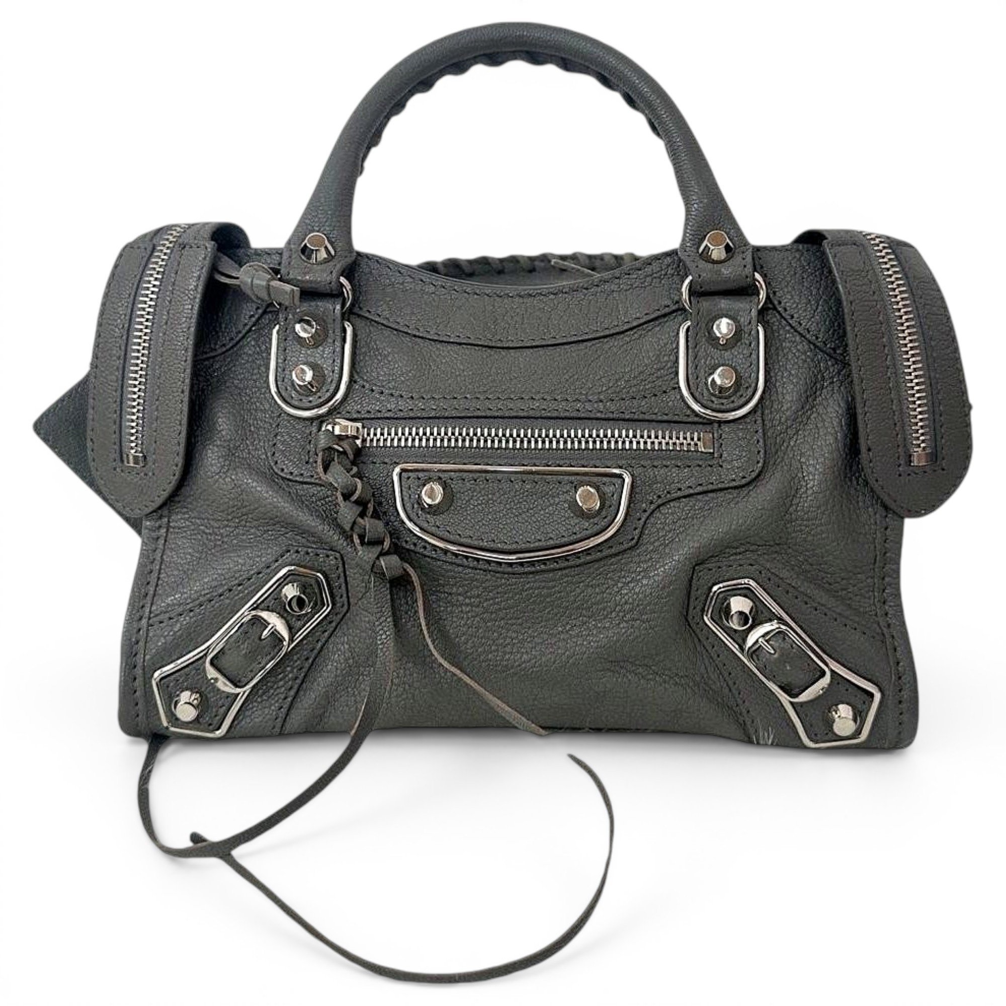 City leather handbag