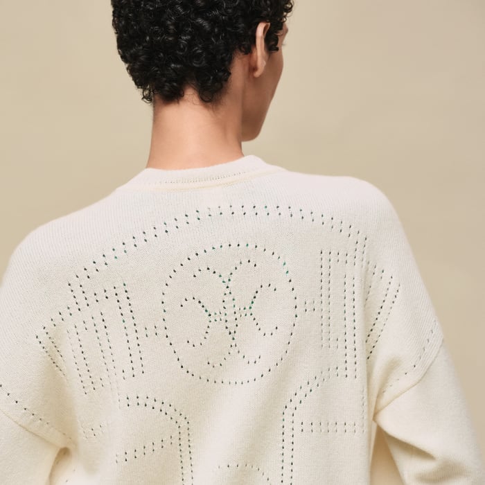 Blanc Naturel Cashmere Long-sleeve Cardigan