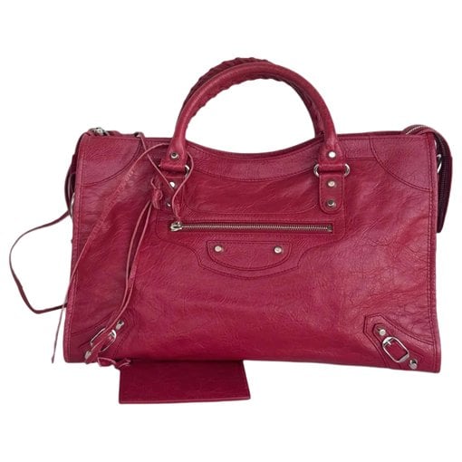City leather handbag