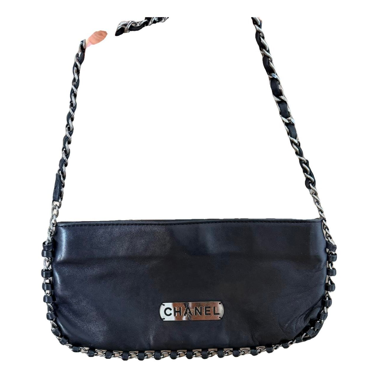 Leather clutch bag