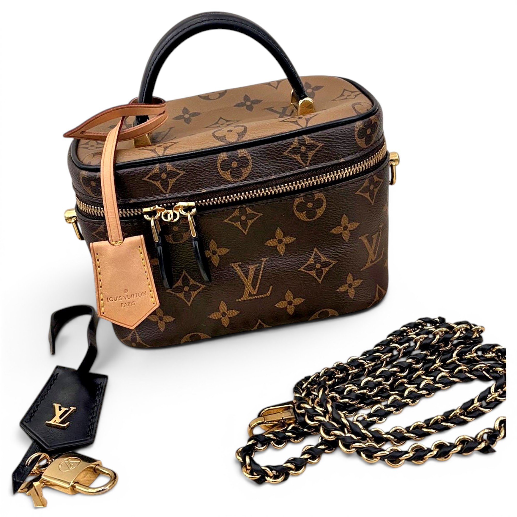 Vanity leather handbag