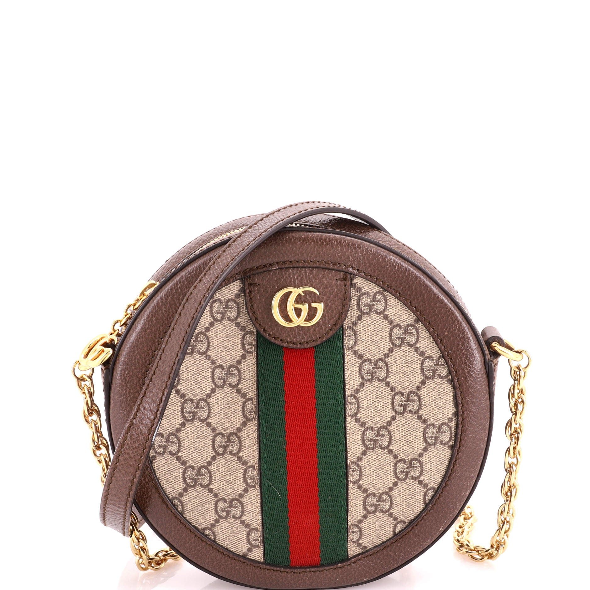 Ophidia Round Shoulder Bag GG Coated Canvas Mini