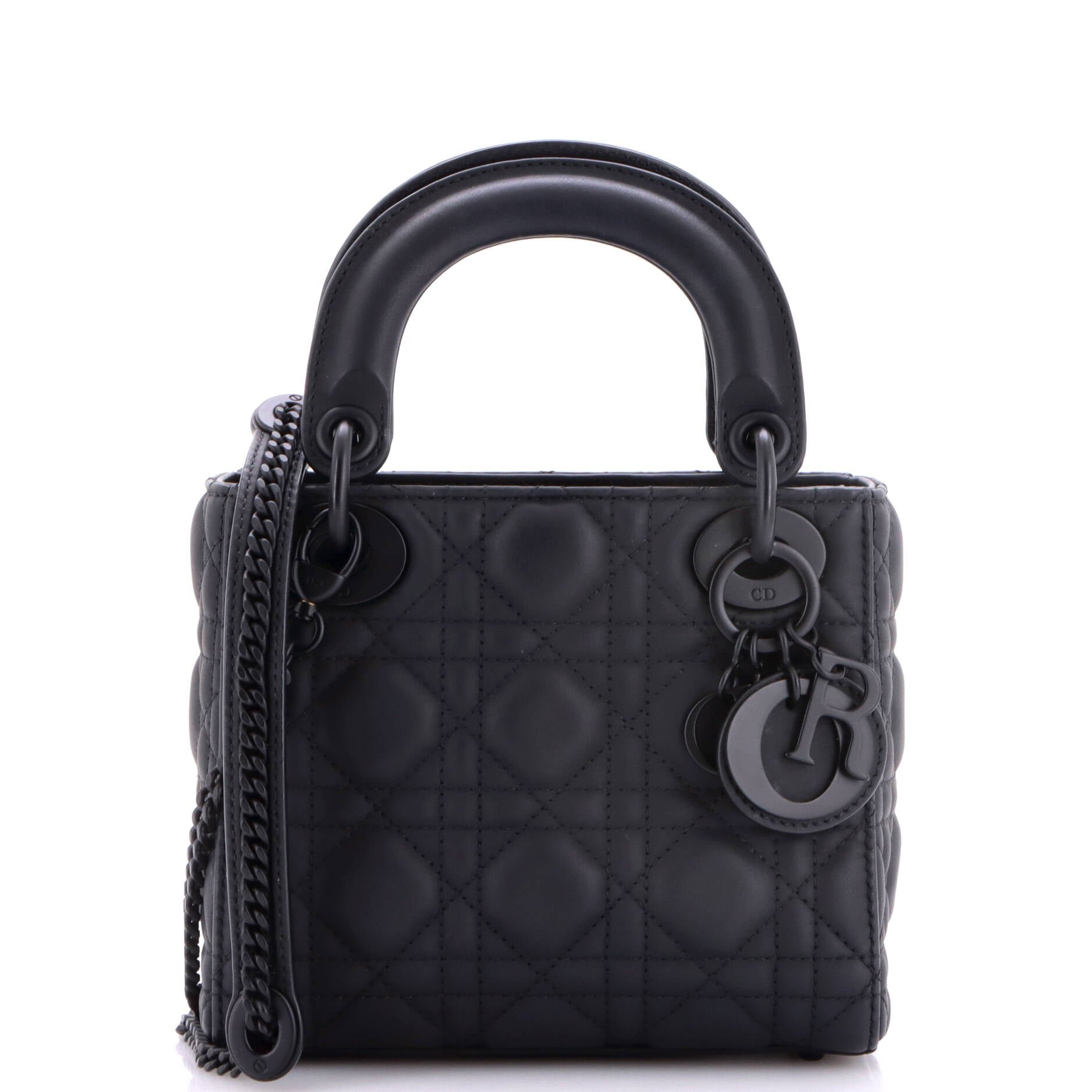 Ultra Matte Lady Dior Chain Bag Cannage Quilt Calfskin Mini