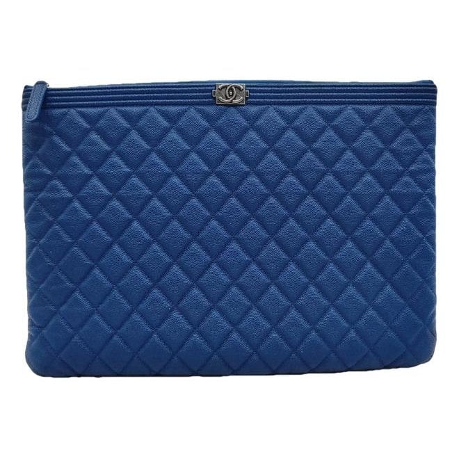Leather clutch bag