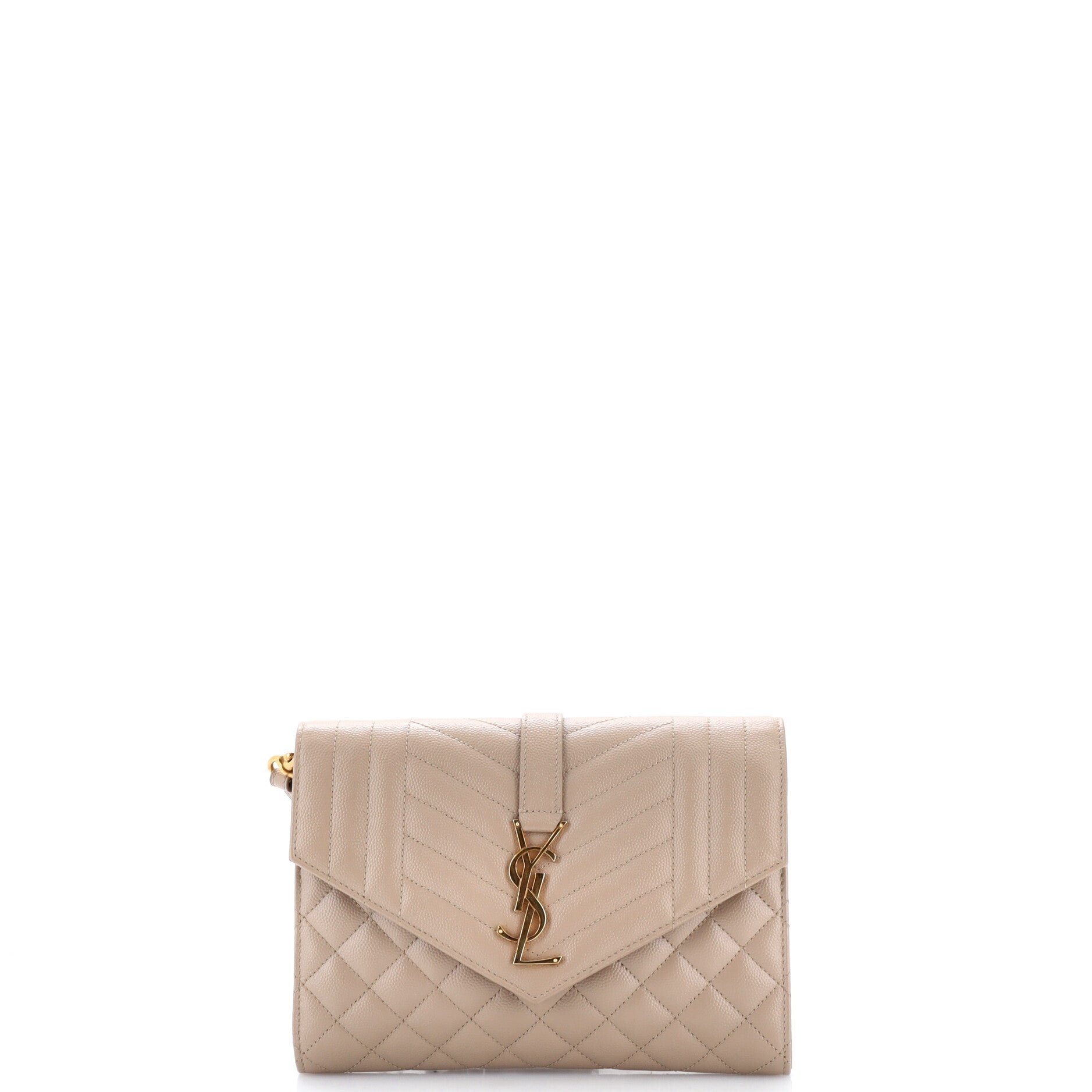 Classic Monogram Envelope Wristlet Clutch Mixed Matelasse Leather