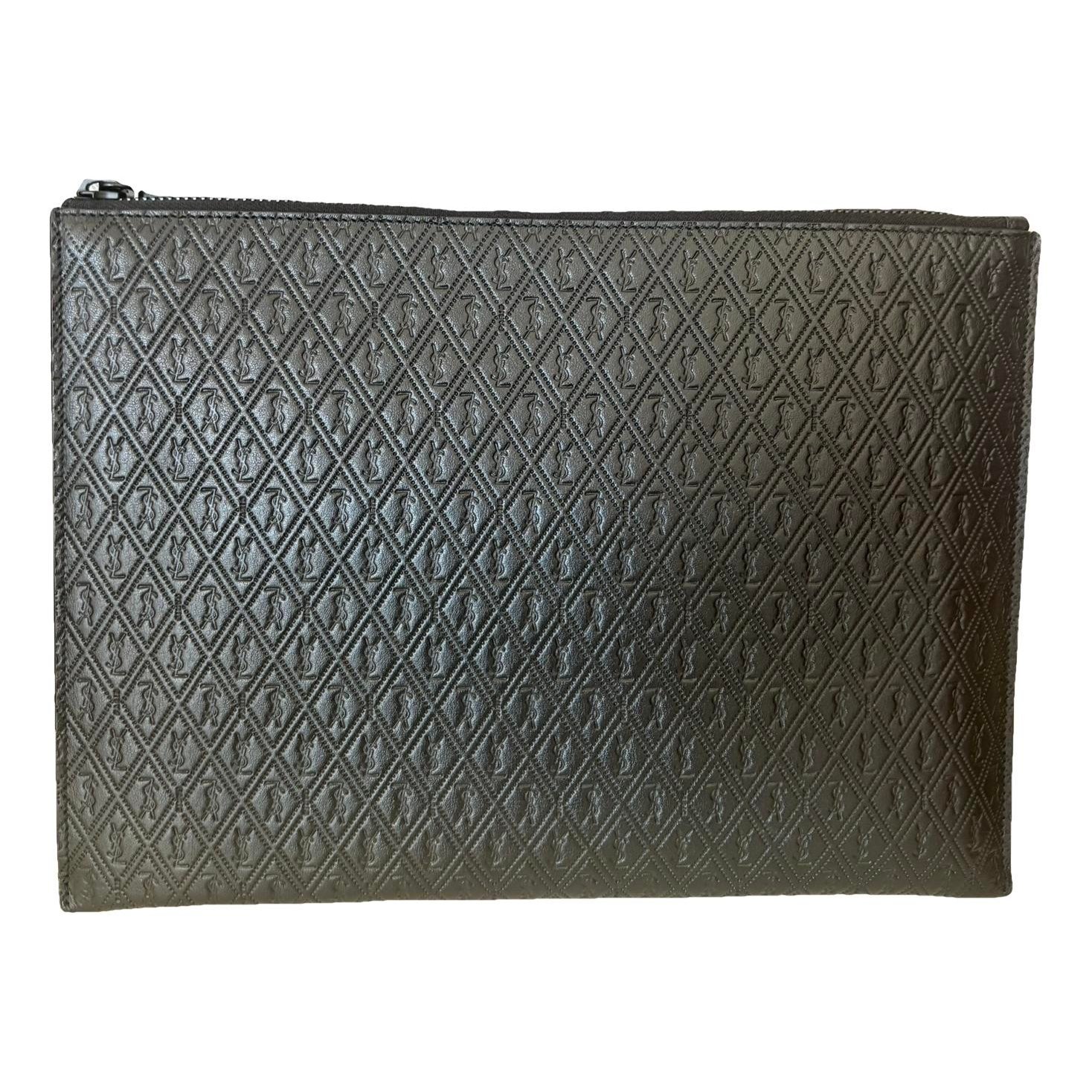 Leather clutch bag