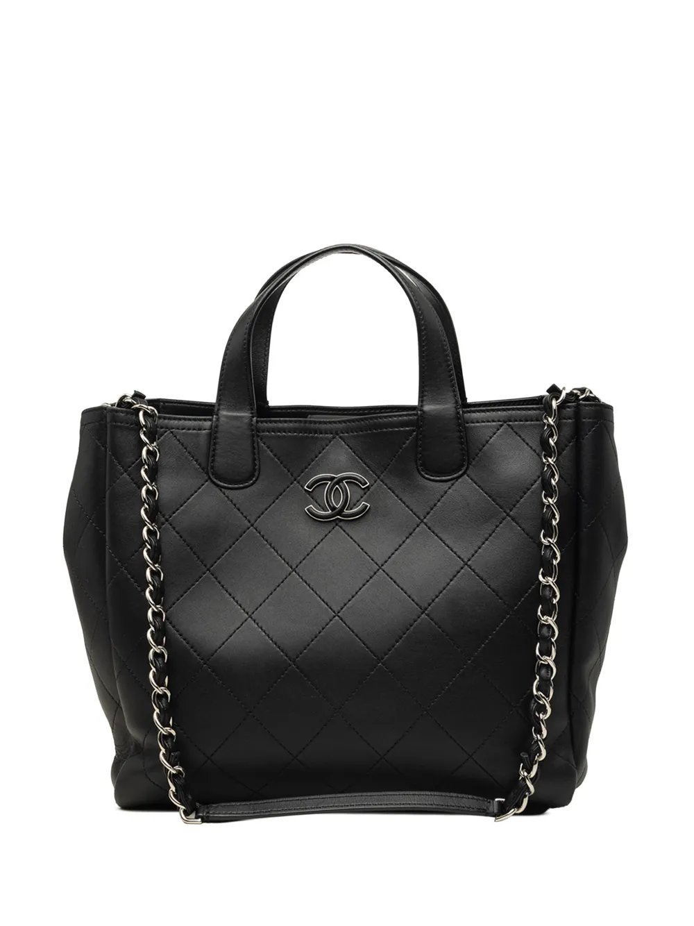 2019 Medium Stitched Calfskin Lady Coco Shopping Tote satchel