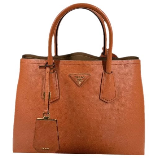 Double leather handbag