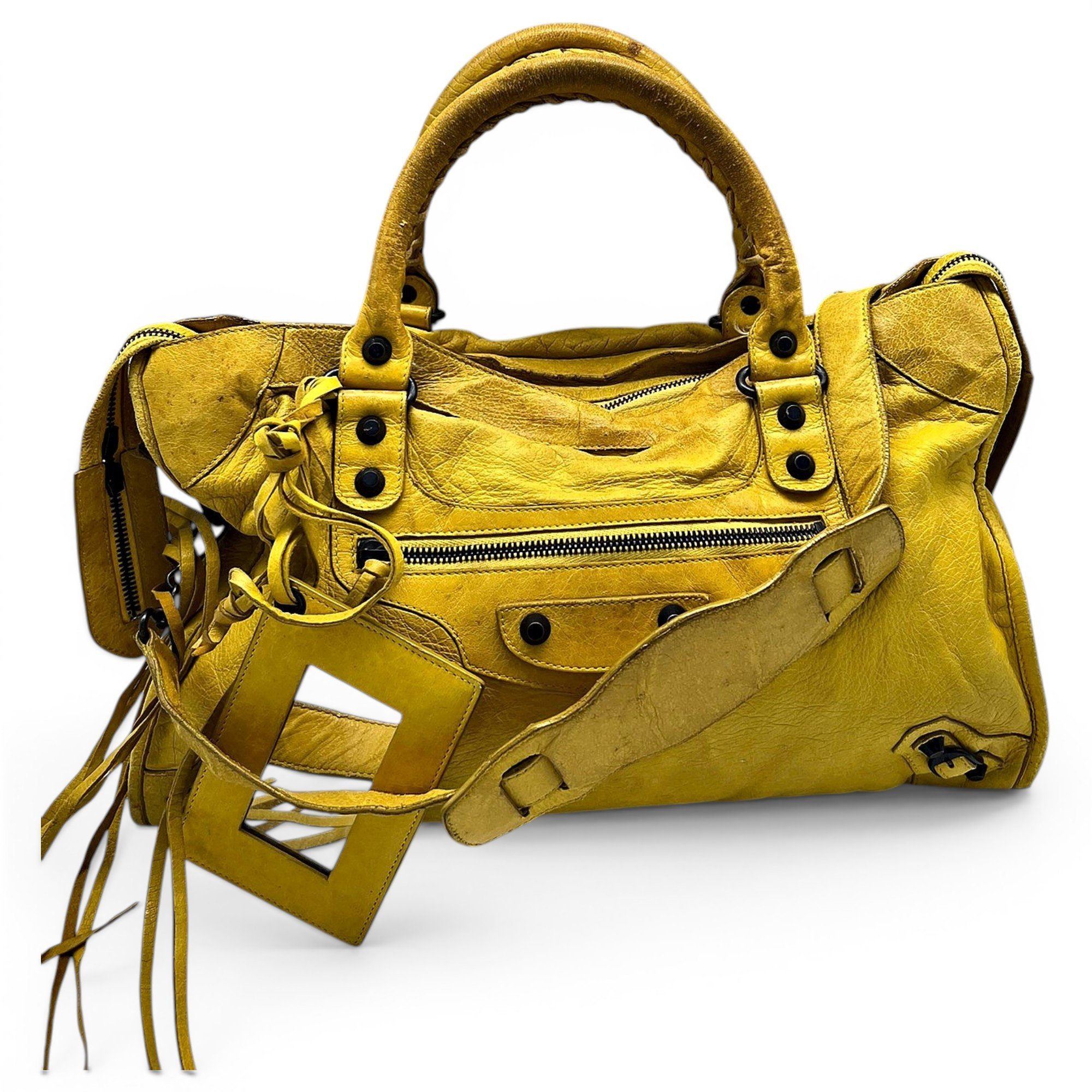 City leather handbag