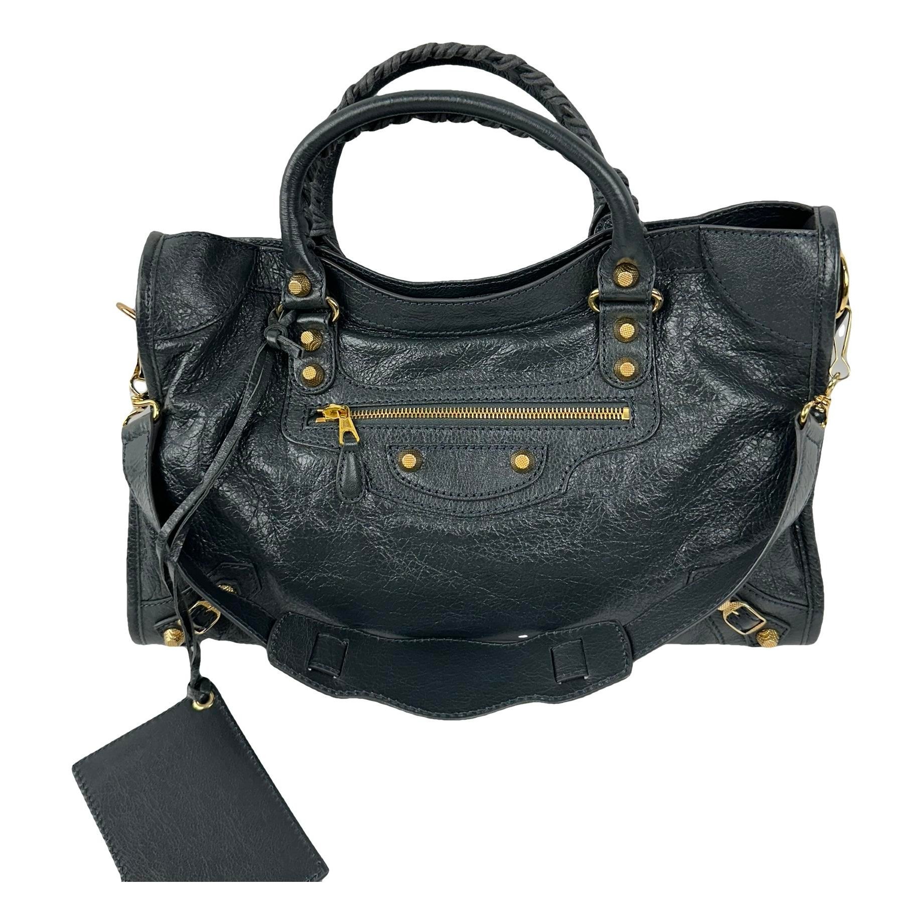 City leather handbag