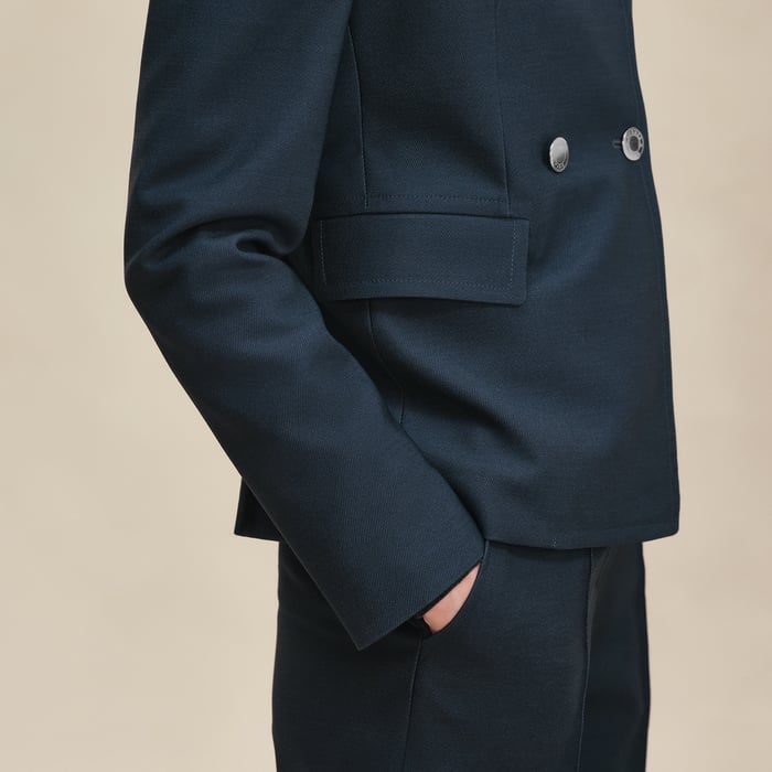 Bleu Céleste Short Pea Coat