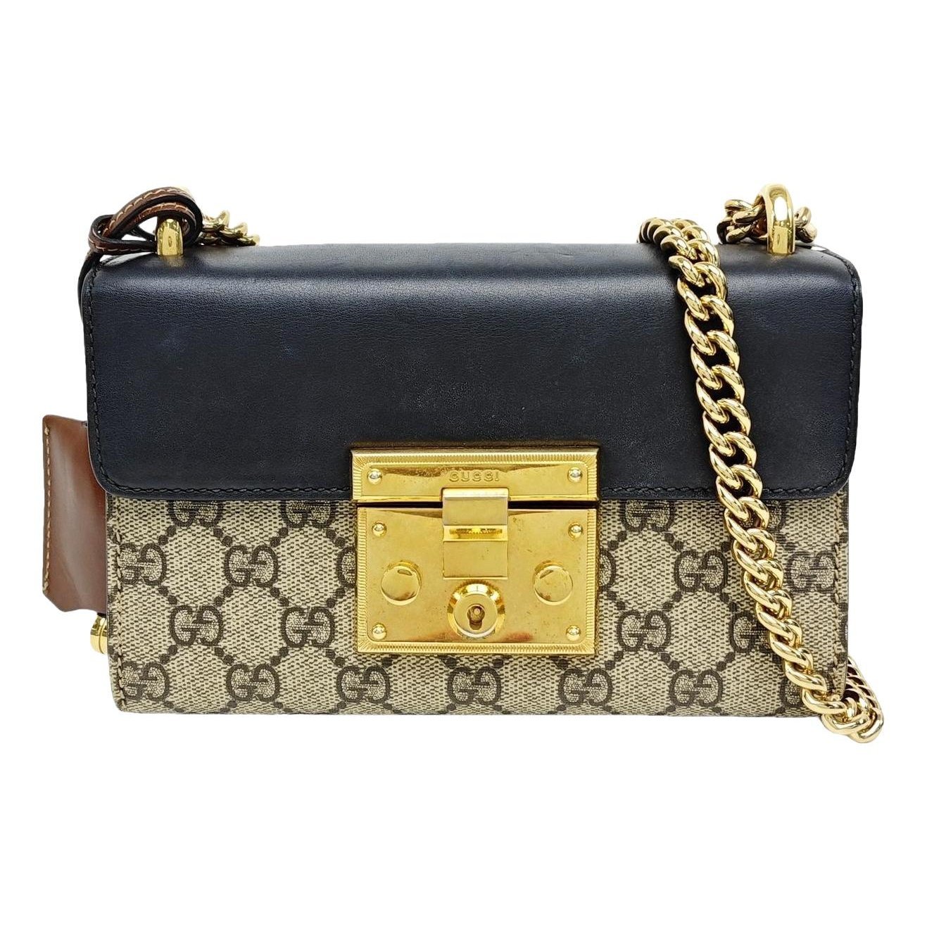 Padlock leather handbag