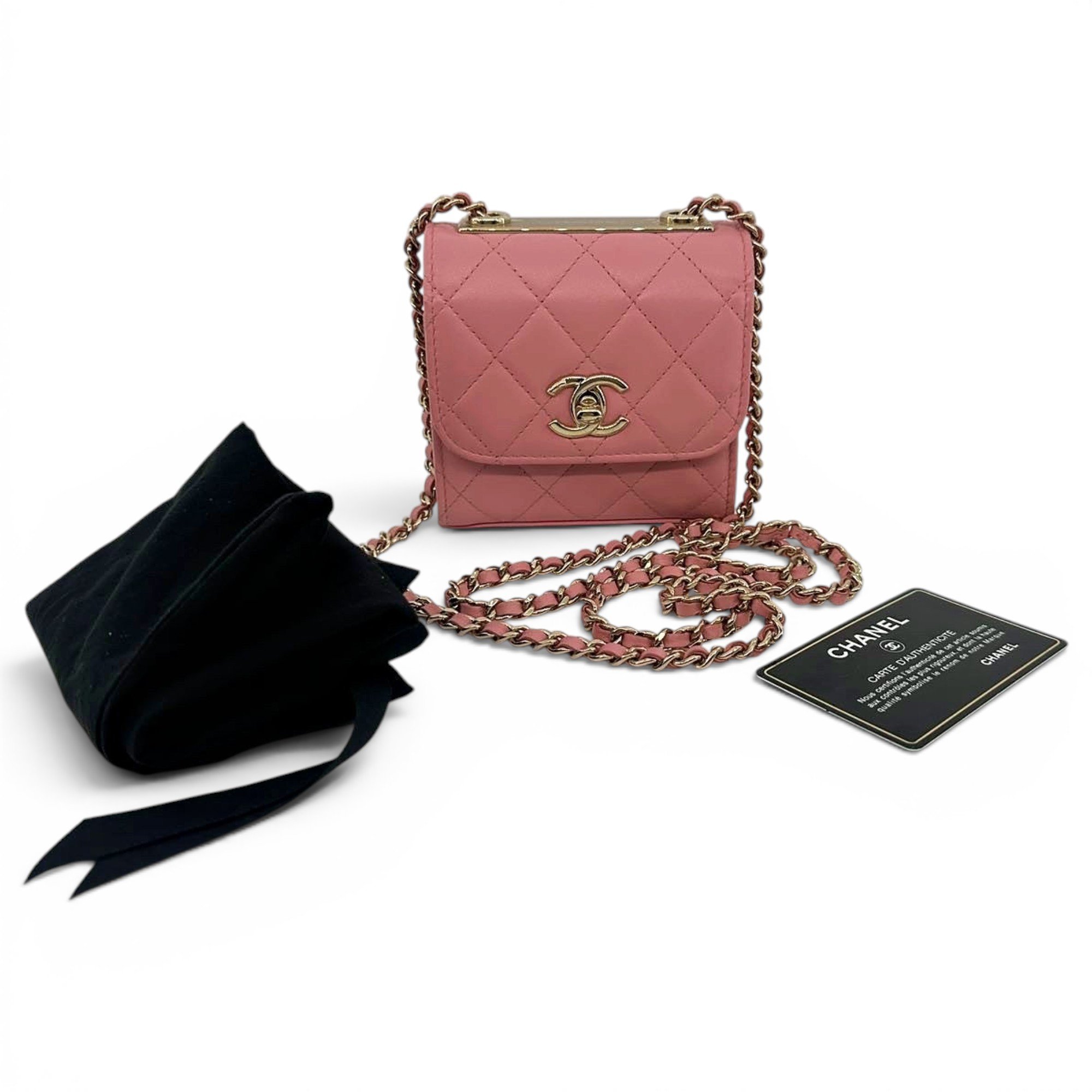 Trendy CC leather crossbody bag