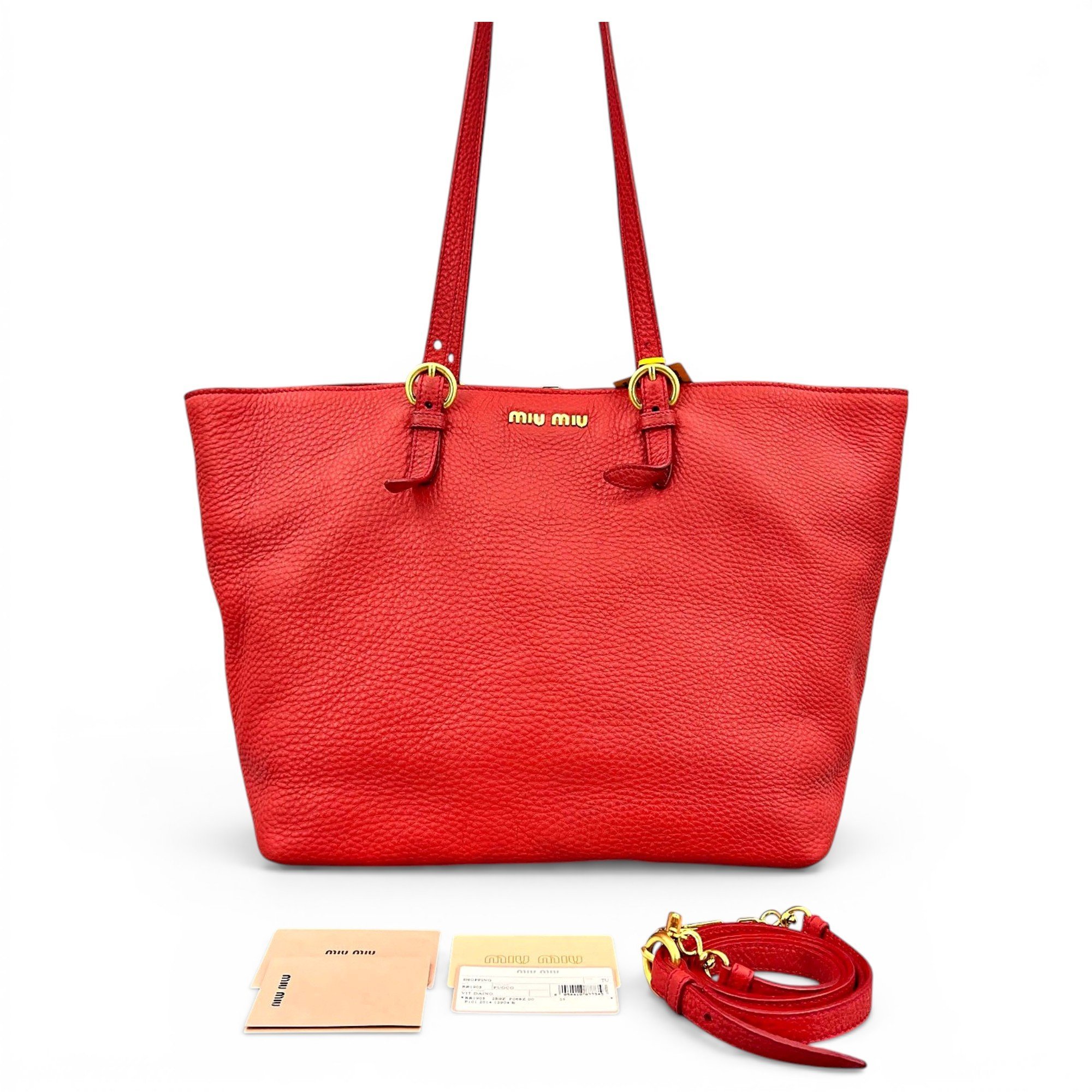 Miu Miu Vitello leather tote