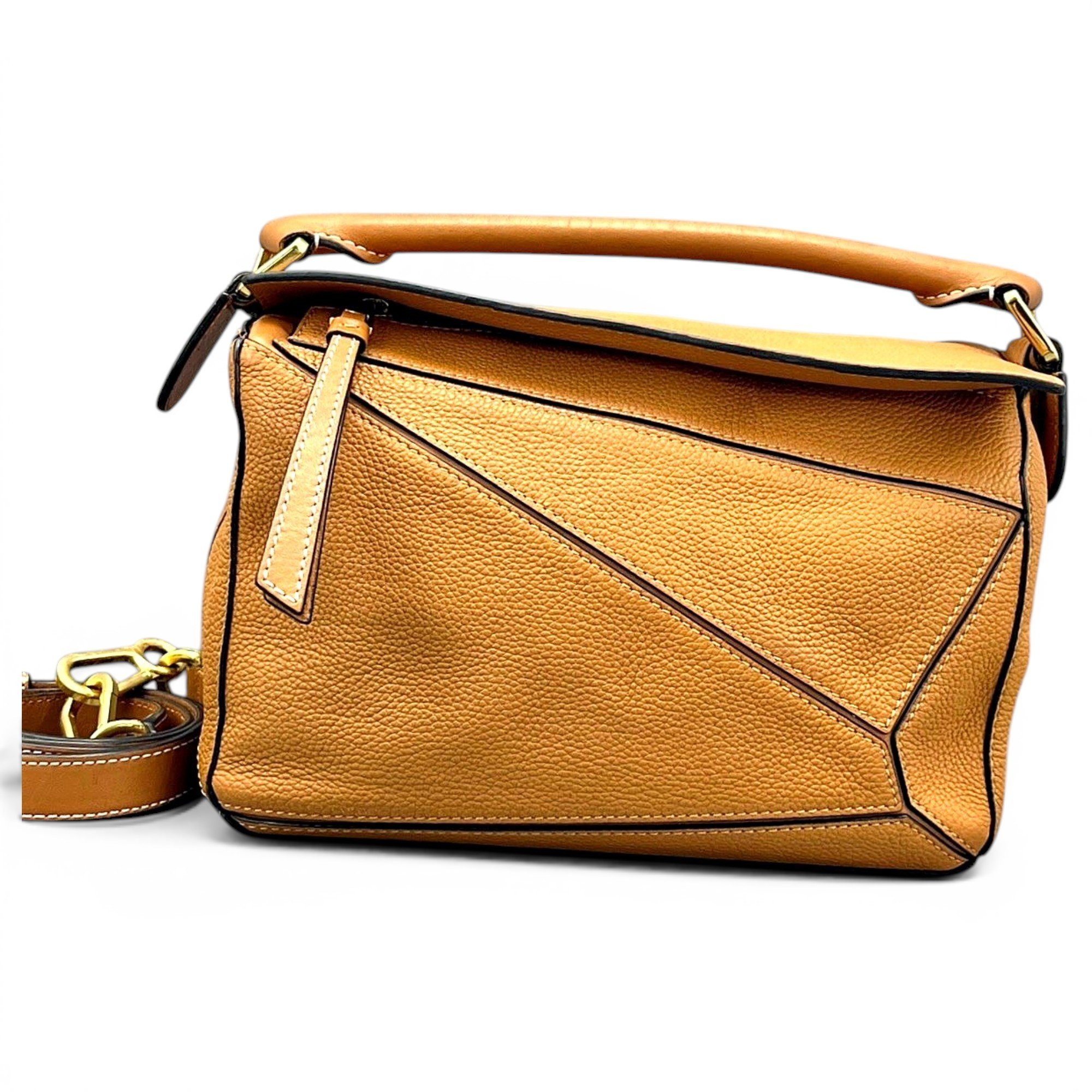 Puzzle leather handbag