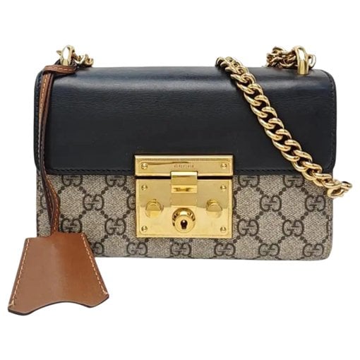 Padlock leather handbag