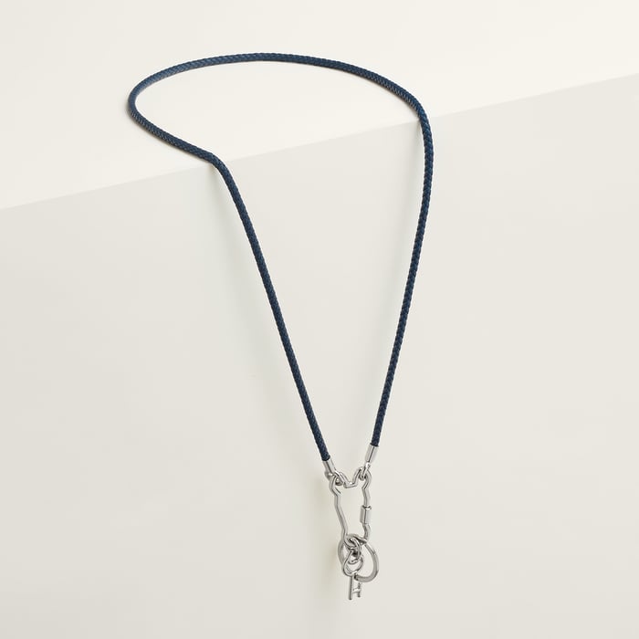 Navy Cle Cheval Snap Hook Necklace