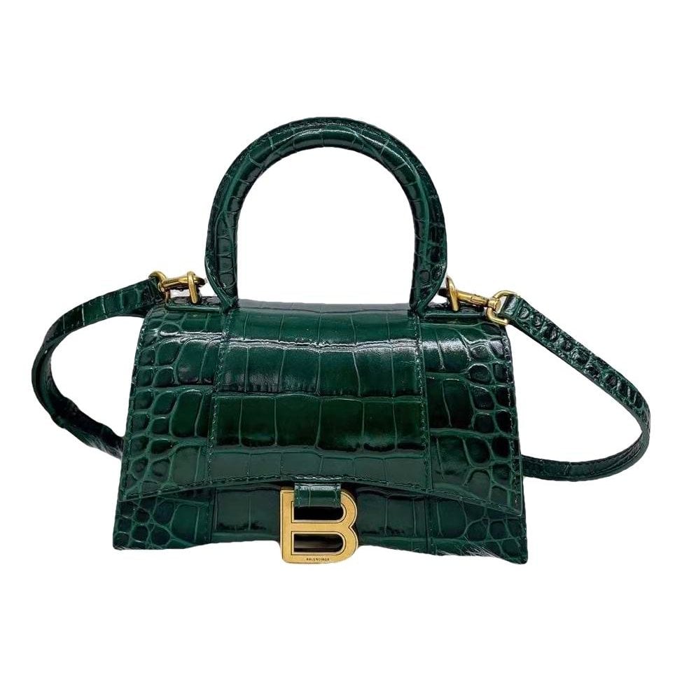 Hourglass leather handbag