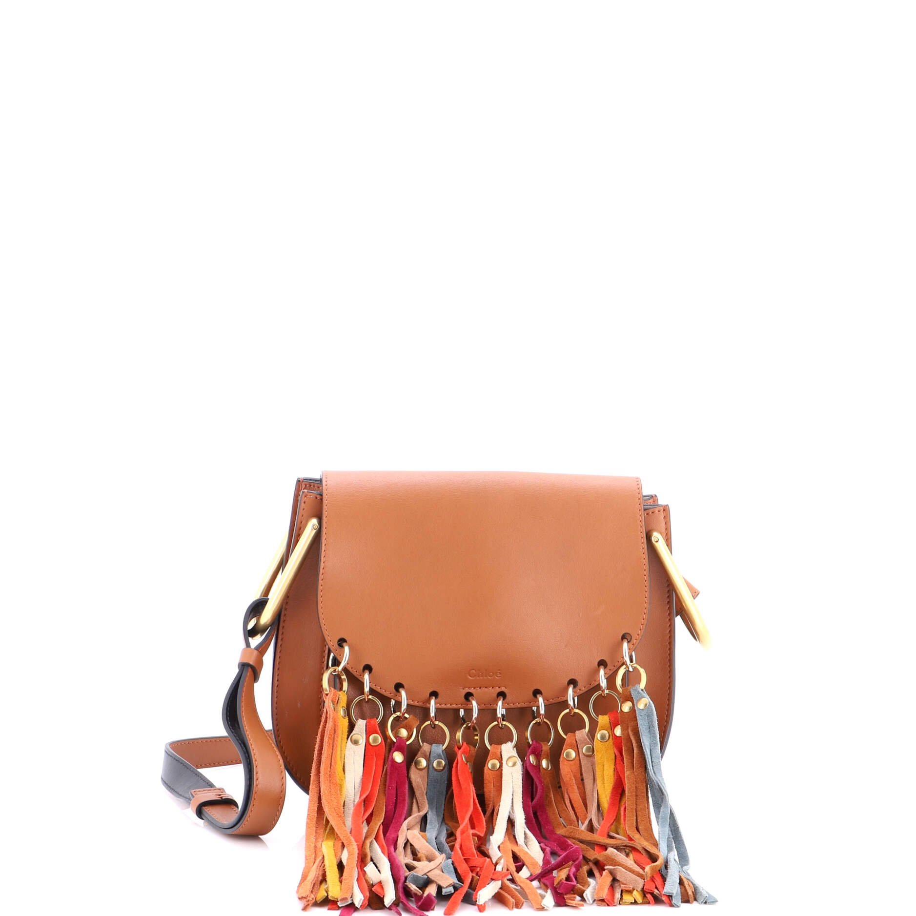 Multicolor Fringe Hudson Bag Leather Small