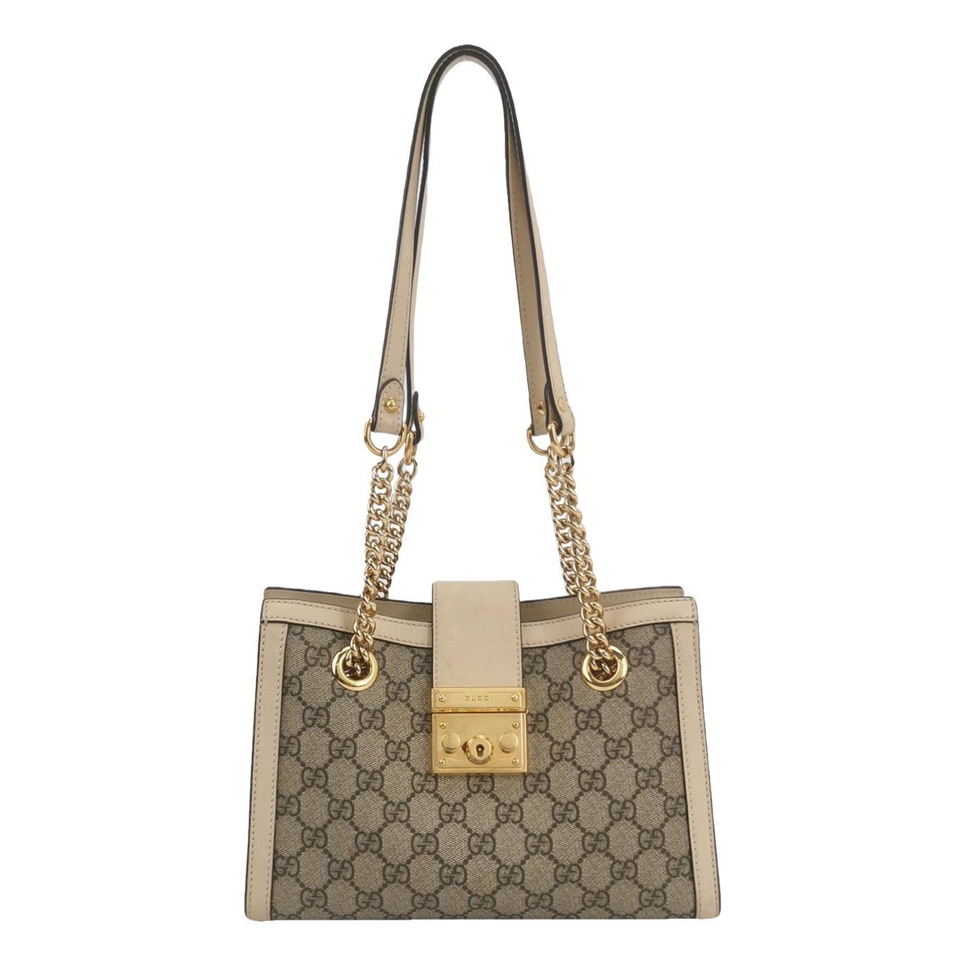 Padlock leather handbag