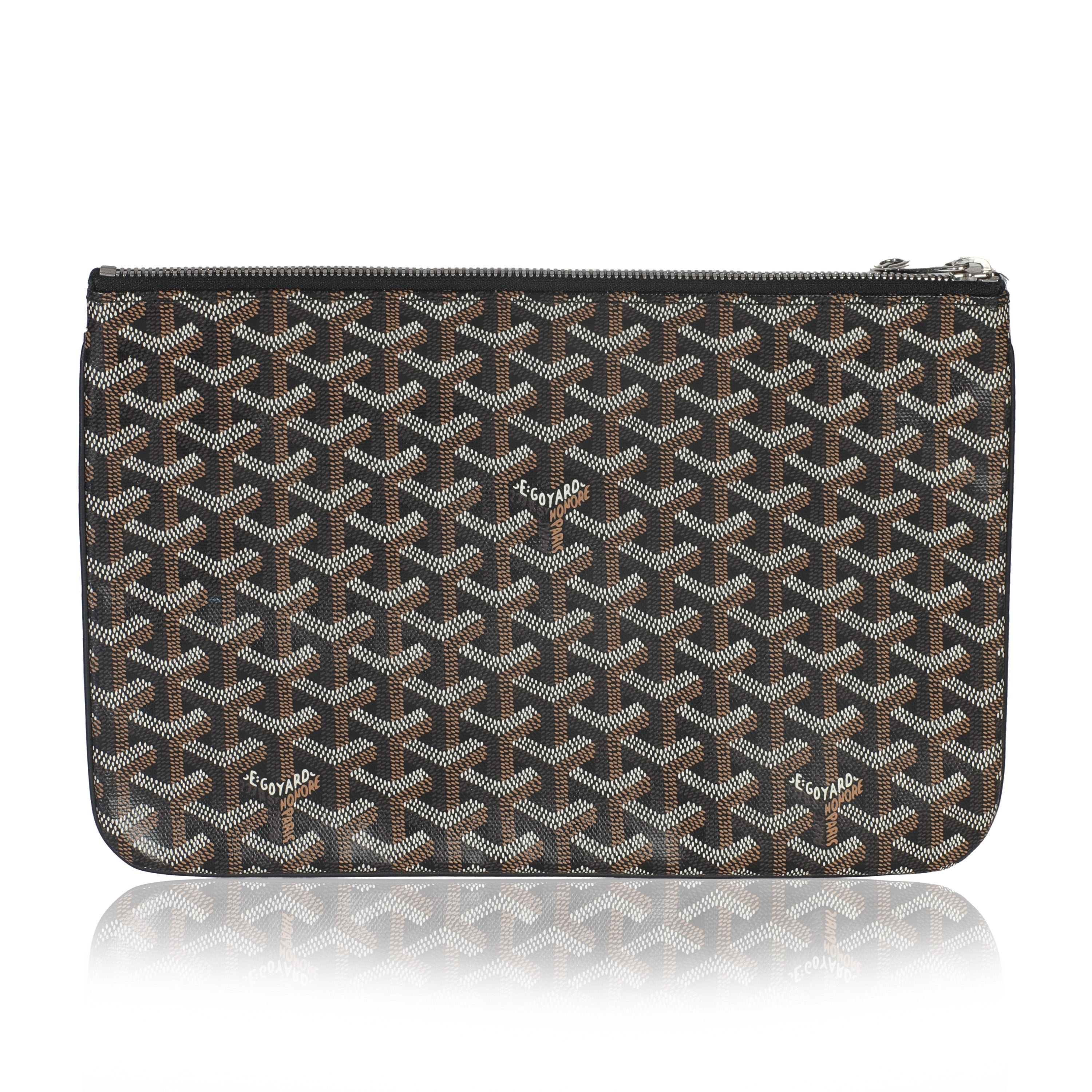 Goyard Black Goyardine Canvas Senat MM
