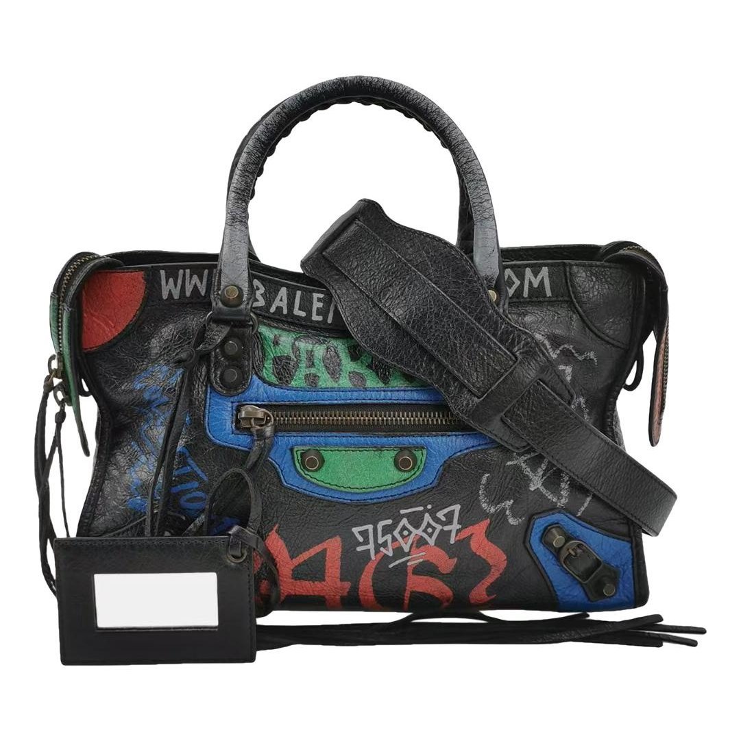 City leather handbag