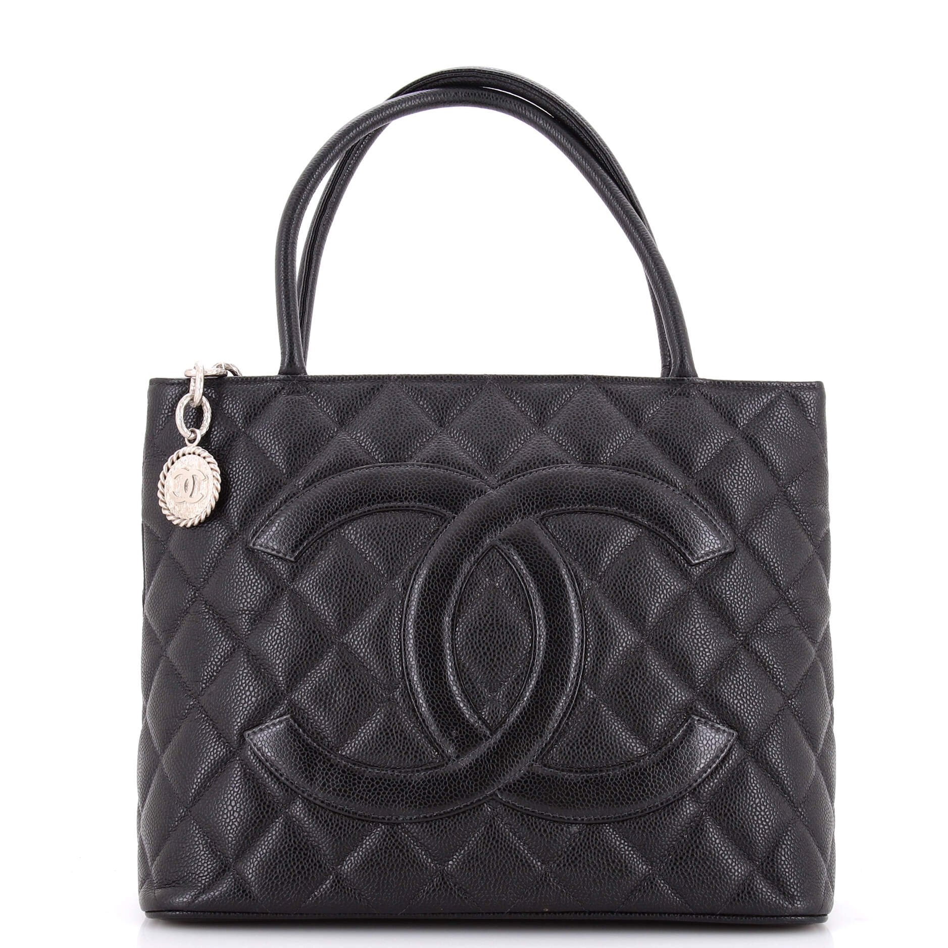 Medallion Tote Quilted Caviar
