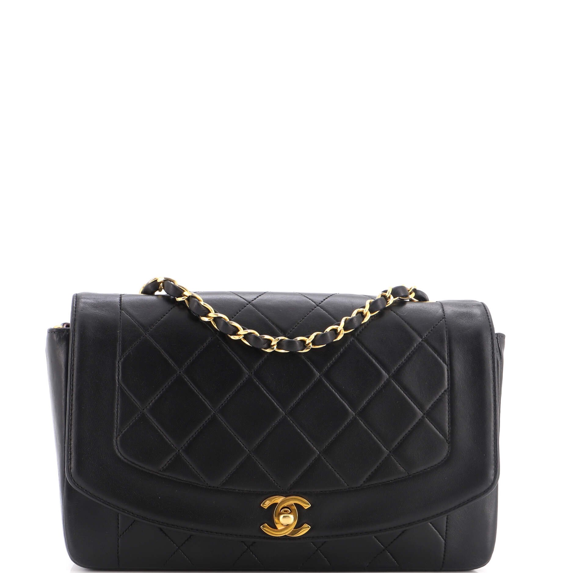Vintage Diana Flap Bag Quilted Lambskin Medium