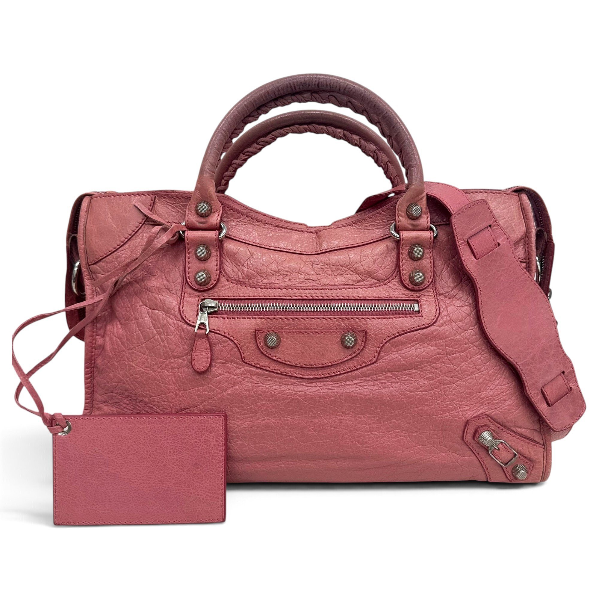 City leather handbag