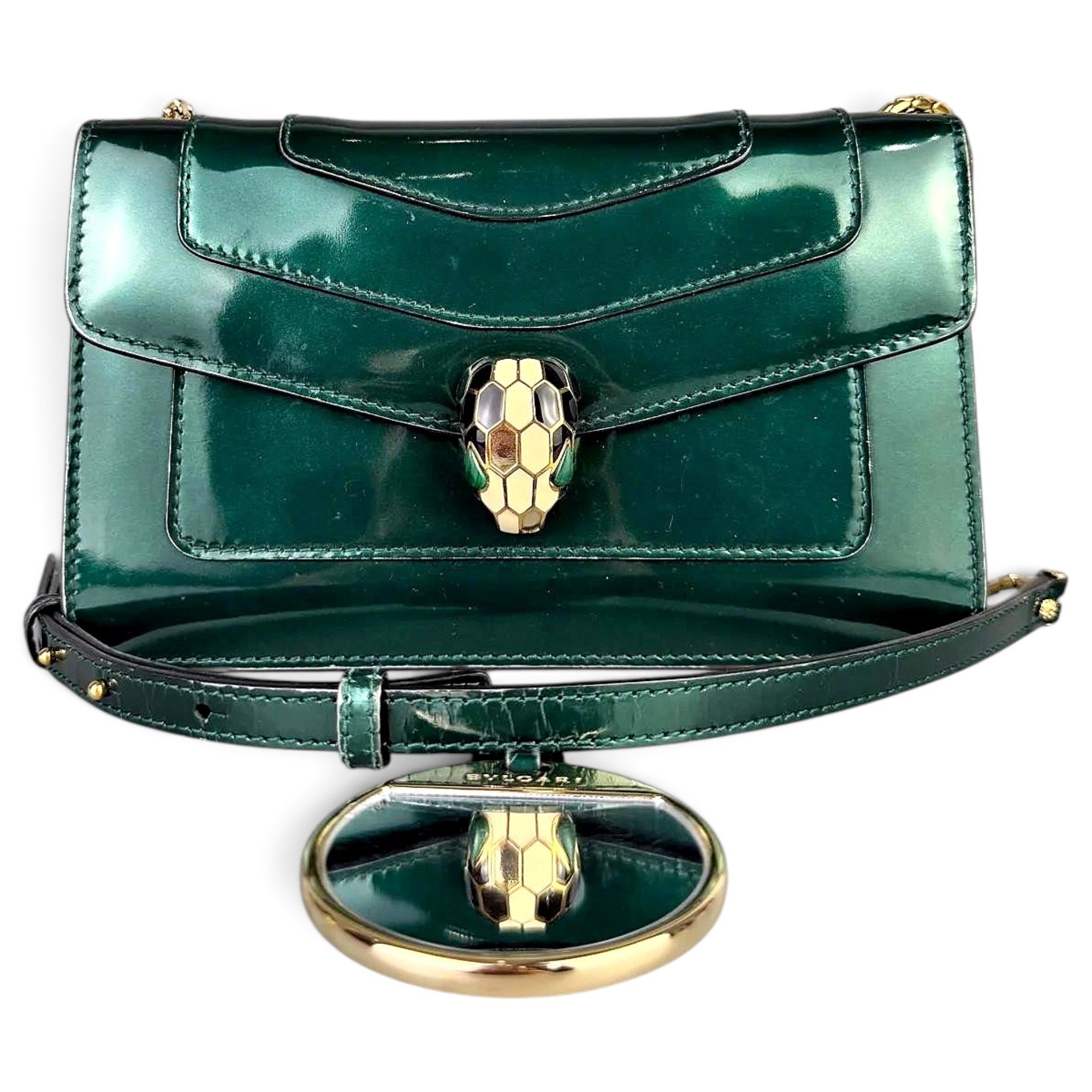Patent leather handbag