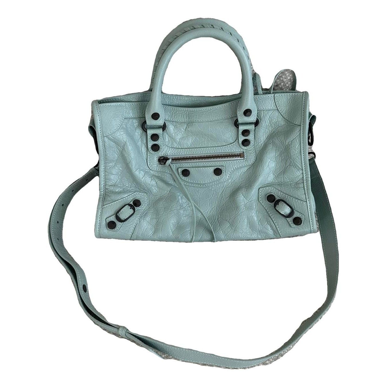 City leather handbag