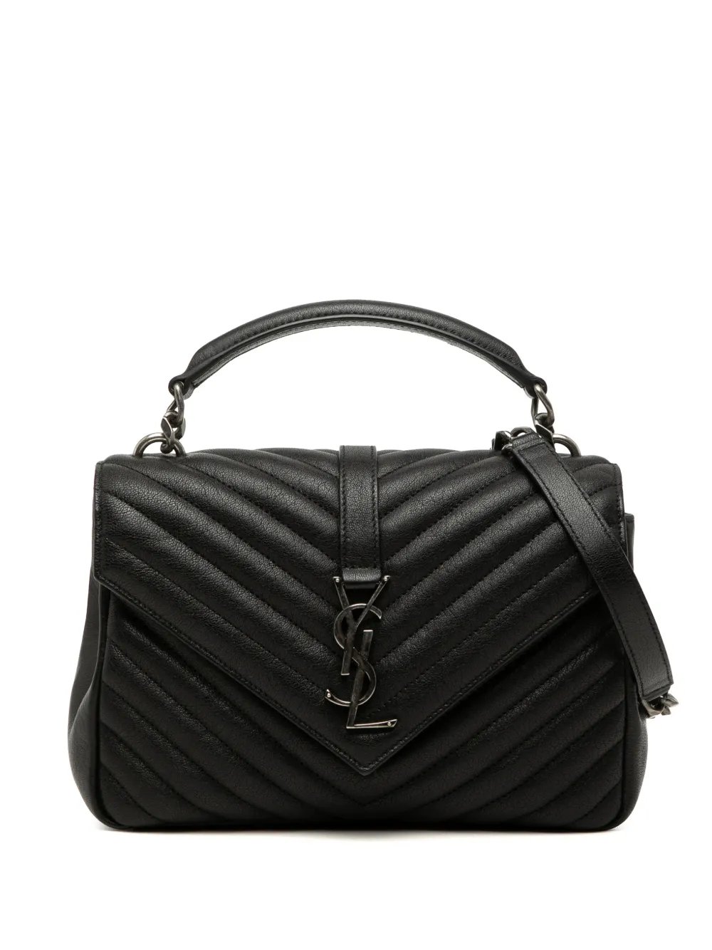 2018 Medium Chevron Sheepskin Monogram College satchel